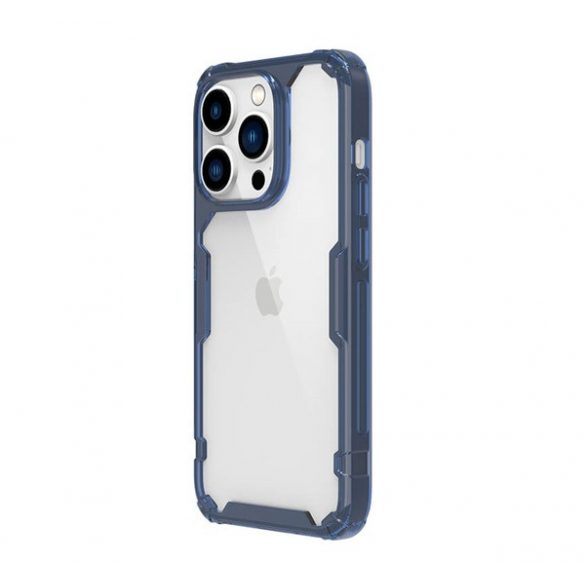 Protector de telefon din plastic NILLKIN NATURE PRO (cadru din silicon, rezistenta medie la impact, colt cu perna de aer) ALBASTRU INCHIS Apple iPhone 14 Pro Max