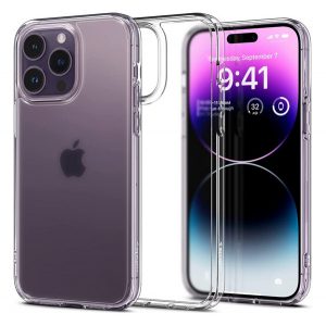 Protectie de telefon din plastic SPIGEN ULTRA HYBRID (rezistenta medie la impact, cadru silicon silicon, mat) TRANSPARENT Apple iPhone 14 Pro