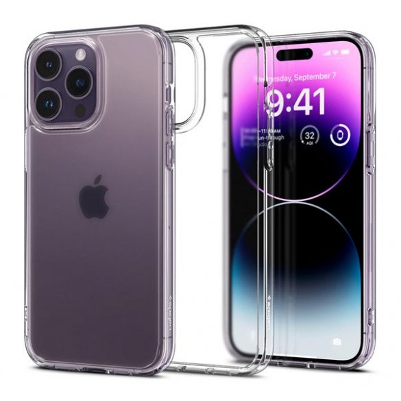 Protectie de telefon din plastic SPIGEN ULTRA HYBRID (rezistenta medie la impact, cadru perna de aer din silicon, mat) TRANSPARENT Apple iPhone 14 Pro Max