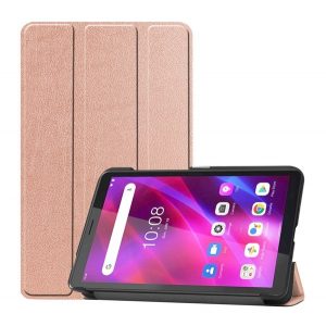 Carcasă în picioare, efect piele (FLIP, deschidere laterală, TRIFOLD, suport desktop) ROSE GOLD Lenovo Tab M7 (TB-7305F) Gen2, Lenovo Tab M7 (TB-7306F) Gen3