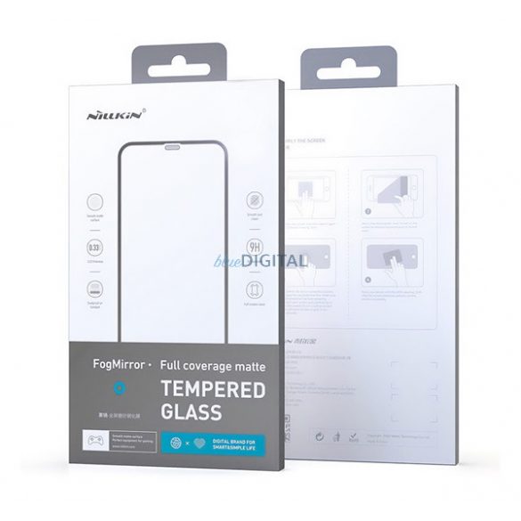 Sticlă de protecție pentru ecran NILLKIN TOGMIRROR (2.5D, lipici complet, adeziv pe toată suprafața, rezistent la zgârieturi, 0,33 mm, 9H) NEGRU Apple iPhone 14 Pro Max