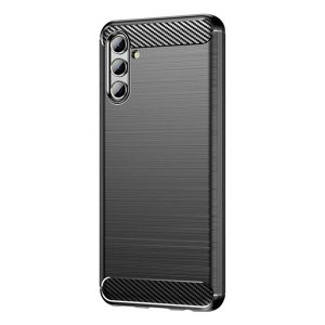 Husă silicon pentru telefon (rezistent la impact mediu, bubble heel, periat, model de carbon) negru Samsung Galaxy A13 5G (SM-A136), Samsung Galaxy A04s (SM-A047F)