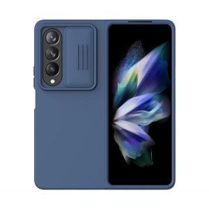 Protector de telefon din silicon NILLKIN CAMSHIELD SILKY (mat, interior din pluș din microfibră, protecție camerei, ecologic) ALBASTRU ÎNCHIS Samsung Galaxy Z Fold4 5G (SM-F936)