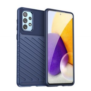 Protector de telefon din silicon (rezistent mediu la impact, cu dungi, model convex) ALBASTRU ÎNCHIS Samsung Galaxy A23 5G (SM-A236F)