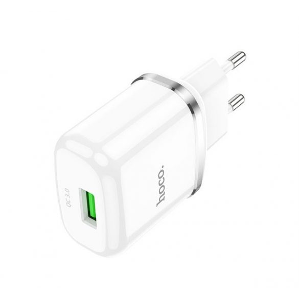 HOCO N3 încărcător de rețea priză USB (18W, încărcător rapid 3.0) ALB