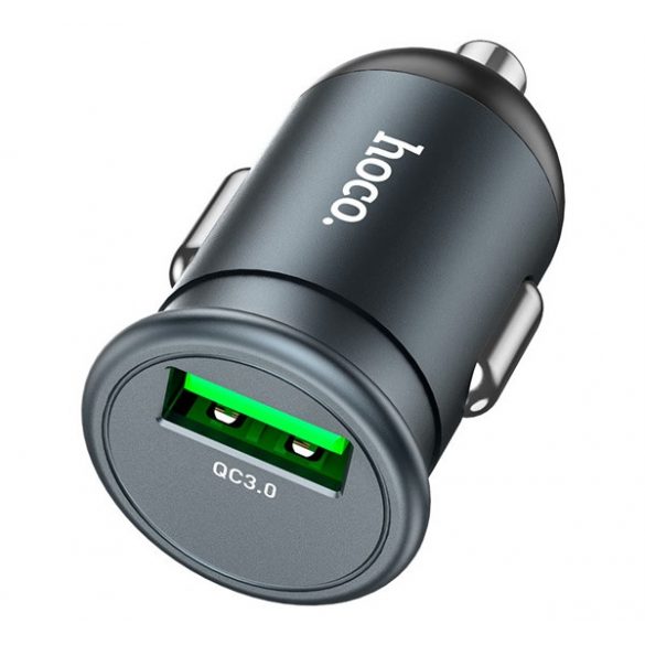 Încărcător auto HOCO Z43 Priză USB (18W, încărcător rapid 3.0) GRI