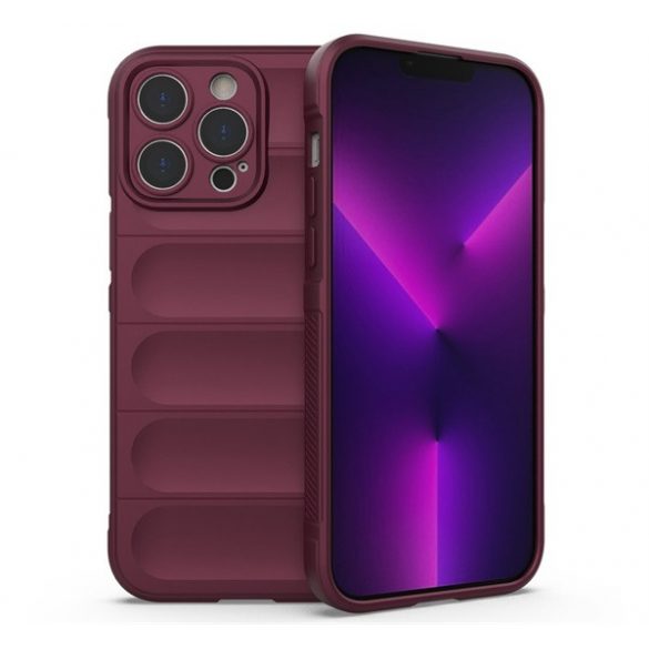 Protectie din silicon pentru telefon (rezistenta medie la impact, protectie camera, model 3D) BURGUNDY Apple iPhone 14 Pro