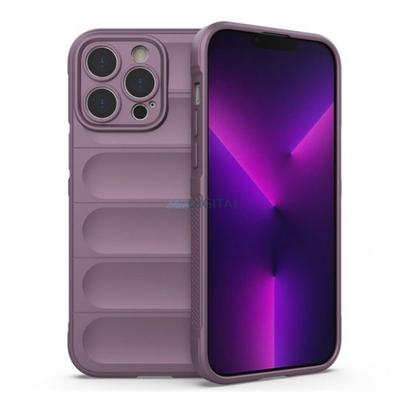 Protector de telefon din silicon (rezistență medie la impact, protecție pentru cameră, model 3D) PURPLE Apple iPhone 14 Pro