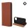 Husa stand-up, piele naturala (FLIP, deschidere laterala, functie suport pentru masa) BURGUNDY Apple iPhone 14