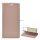 Carcasa in picioare, efect piele (FLIP, deschidere laterala, functie suport pentru masa) ROSE GOLD 2 Apple iPhone 14 Plus