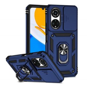 Defender din plastic pentru protecția telefonului (rezistent la impact mediu, interior din silicon, inel suport telefon, protecție cameră) CUTTING albastruHonor X7 (2022)