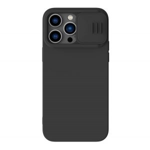 NILLKIN CAMSHIELD SILKY MAGNETIC Husă silicon pentru telefon (magnetic, interior pluș, protecție aparat de fotografiat, eco-friendly) negru Apple iPhone 14 Pro