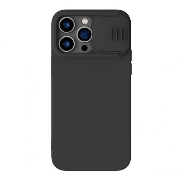 NILLKIN CAMSHIELD SILKY MAGNETIC Husă silicon pentru telefon (magnetic, interior pluș, protecție aparat de fotografiat, eco-friendly) negru Apple iPhone 14 Pro