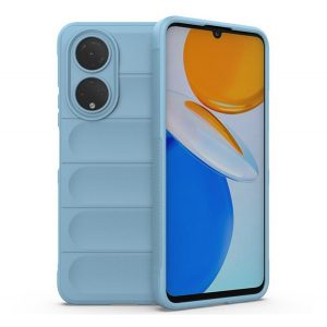 Protector din silicon pentru telefon (rezistență medie la impact, protecție pentru cameră, model 3D) ALBASTRU DESCHIS Honor X7 (2022)