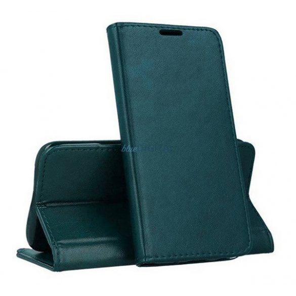 Carcasa in picioare, efect piele (FLIP, deschidere laterala, functie suport de masa) VERDE INCHIS Xiaomi Poco C40