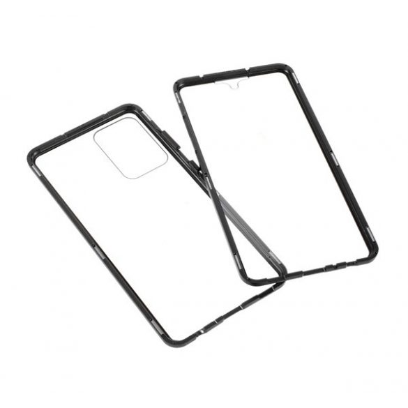 Protecție telefonică din aluminiu (protecție 360°, magnetică, rezistență medie la impact, Folie securizată față, spate, 9H) negru Samsung Galaxy A52 4G (SM-A525F), Samsung Galaxy A52 5G (SM-A526F), Samsung G