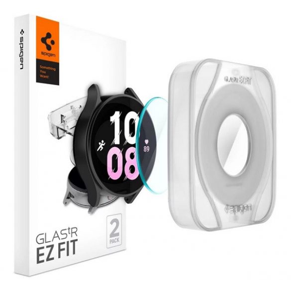 SPIGEN EZ FIT folie sticlă protecție ecran2pcs (2.5D margine rotunjită, 0.2mm, 9H) pentru Samsung Galaxy Watch 5 Pro eSIM 45 mm (SM-R925), Samsung Galaxy Watch 5 Pro 45 mm (SM-R920)