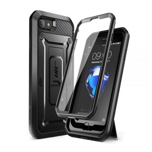 SUPCASE UNICORN BEETLE PRO protector protector din plastic pentru telefon (protecție 360°, rezistență medie la impact, față din plastic) NEGRU Apple iPhone 8 4.7, Apple iPhone 7 4.7, Apple iPhone SE 2 (2020), Apple