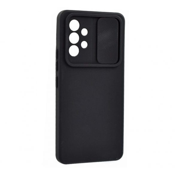 Protector de telefon din silicon (mat, interior din microfibra de pluș, protecție pentru cameră) NEGRU Samsung Galaxy A53 (SM-A536) 5G