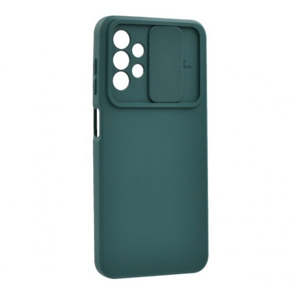 Protector de telefon din silicon (mat, interior din microfibră de pluș, protecție pentru cameră) VERDE ÎNCHIS Samsung Galaxy A13 4G (SM-A135F, A137F)