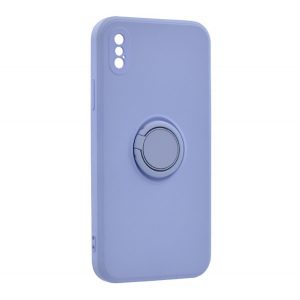 Protector de telefon din silicon (inel de fixare, interior din microfibra de pluș, magnetic, protecție pentru cameră) PURPLE Apple iPhone XS 5.8, iPhone X 5.8