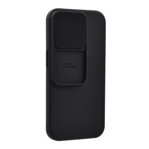 Husă de telefon din silicon (mat, interior din microfibră de pluș, protecție cameră) negru Apple iPhone 14 Pro