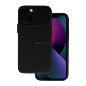 Protector de telefon din silicon (mat, interior din microfibra de pluș, protecție pentru cameră) NEGRU Apple iPhone 14 Pro Max