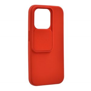 Protectie de telefon din silicon (mat, interior din microfibra de pluș, protecție pentru cameră) ROȘU Apple iPhone 14 Pro