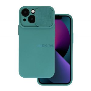 Protectie din silicon pentru telefon (mat, interior din microfibra de pluș, protecție pentru cameră) VERDE ÎNCHIS Apple iPhone 14 Plus