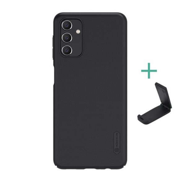 Protector de telefon din plastic NILLKIN SUPER FROSTED (cauciucat, suprafață aspră + suport de birou) NEGRU Samsung Galaxy A04s (SM-A047F), Samsung Galaxy A13 5G (SM-A136)