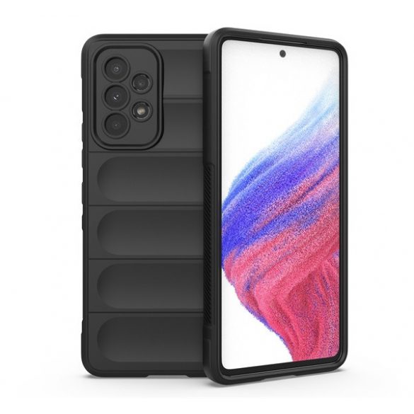 Husă silicon pentru telefon (rezistent la impact mediu, protecție cameră, model 3D) negru Samsung Galaxy A53 (SM-A536) 5G