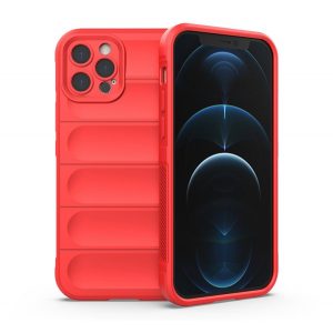 Protectie din silicon pentru telefon (rezistenta la impact mediu, protectie camera, model 3D) RED Apple iPhone 12 Pro