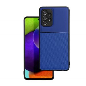 Protecție din plastic pentru telefon (cadru din silicon, rezistență medie la impact, placă metalică încorporată, spate cu efect piele, model în dungi) ALBASTRU ÎNCHIS Samsung Galaxy A23 5G (SM-A236F)