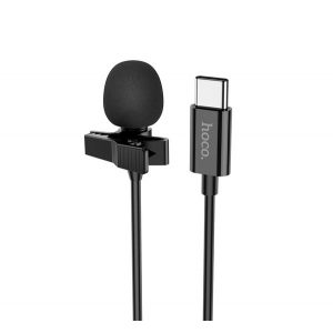 Microfon HOCO L14 (Tip-C, LAVALIER clip-on, anulare zgomot, 200cm) NEGRU