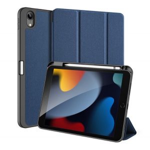 Husă DUX DUCIS DOMO în picioare, efect piele (activ, cu deschidere laterală, TRIFOLD, suport birou, suport creion, model textil) ALBASTRU ÎNCHIS Apple IPAD 10.9 (2022)