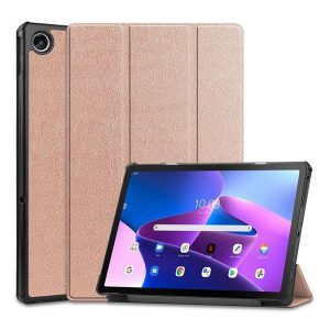 Carcasă în picioare, efect piele (FLIP activ, deschidere laterală, TRIFOLD, suport desktop) ROSE GOLD Lenovo Tab M10 Plus (TB128) LTE, Lenovo Tab M10 Plus (TB125) WIFI