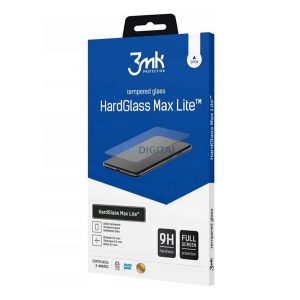 Sticlă de protecție pentru ecran 3MK HARD GLASS MAX LITE (copertă completă 3D, curbată, fără amprente, rezistentă la zgârieturi, 0,3 mm, 9H) NEGRU Xiaomi 12T Pro