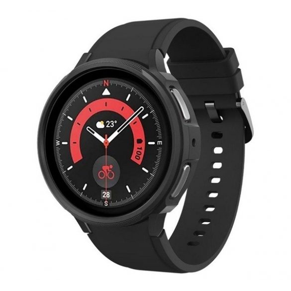 Cadru ceas din silicon SPIGEN LIQUID AIR (rezistenta la socuri) NEGRU Samsung Galaxy Watch 5 Pro 45 mm (SM-R920), Samsung Galaxy Watch 5 Pro eSIM 45 mm (SM-R925)