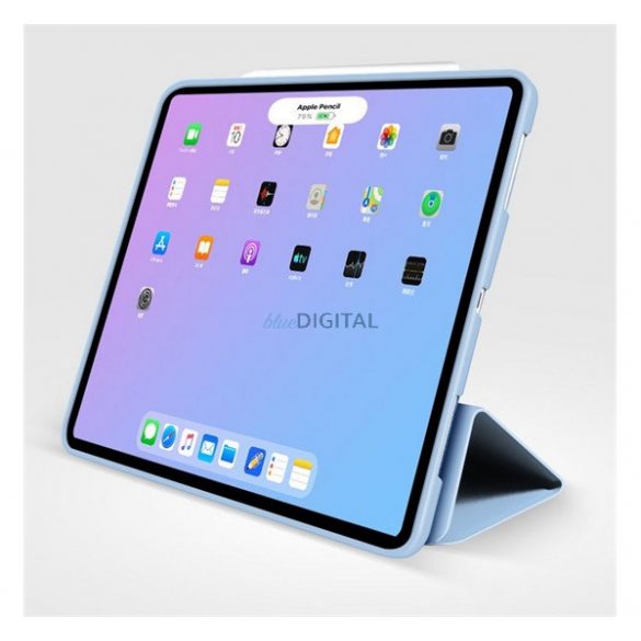 Husă permanentă, efect piele (FLIP, deschidere laterală, TRIFOLD, husă de birou) LIGHT BLUE Apple IPAD Air 11 (2024), IPAD Pro 11 (2018), IPAD Air 2020 (Air 4)