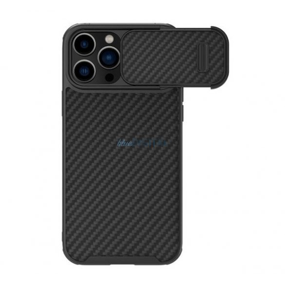 Protector de telefon din plastic NILLKIN SYNTHETIC FIBER S (prietenos cu mediul, protectie pentru camera, model carbon) NEGRU Apple iPhone 14 Pro