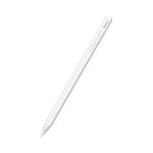 Stylus BASEUS SMOOTH WRITING (activ, indicator LED + vârf de rezervă) Compatibil ALB cu Apple Pencil