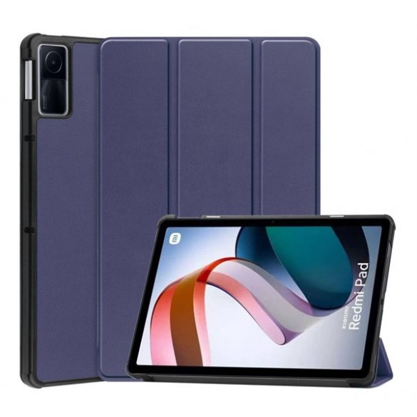 Carcasa in picioare, efect piele (FLIP activ, deschidere laterala, TRIFOLD, suport de masa) ALBASTRU INCHIS Xiaomi Redmi Pad