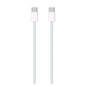 Cablu de date APPLE (Tip-C - Tip-C, 100cm, acoperire țesută) ALB