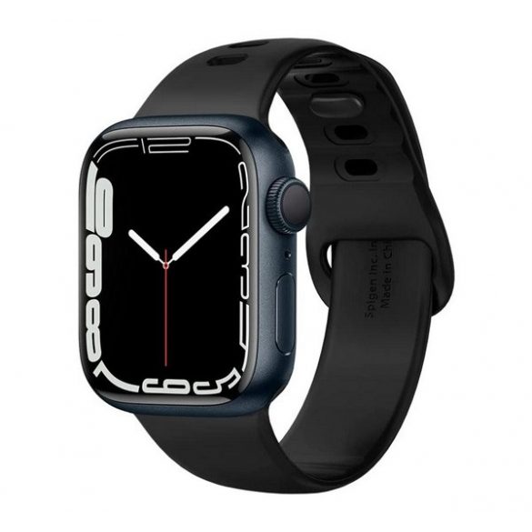 Curea de rezervă SPIGEN SILICONE FIT (dimensiune personalizată, mare, silicon, reglabilă) NEGRU Apple Watch Series 7 45mm, Apple Watch Series 8 45mm, Apple Watch Series 4 44mm, Apple Watch Series 5 44mm, Apple Watch Series 6 44mm, Apple Watch Series