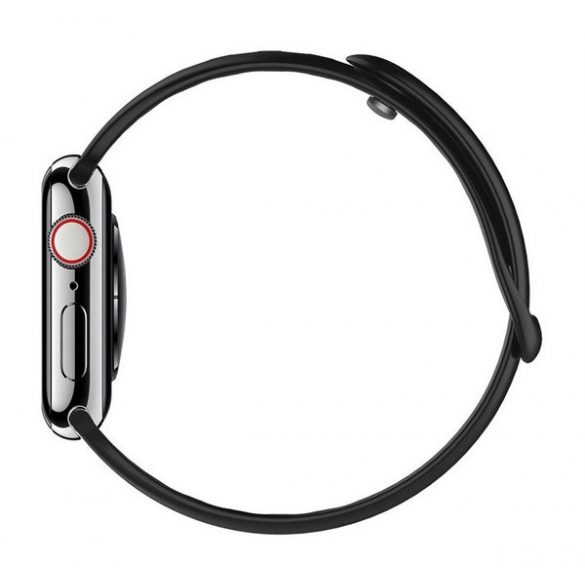 Curea de rezervă SPIGEN SILICONE FIT (dimensiune personalizată, mare, silicon, reglabilă) NEGRU Apple Watch Series 7 45mm, Apple Watch Series 8 45mm, Apple Watch Series 4 44mm, Apple Watch Series 5 44mm, Apple Watch Series 6 44mm, Apple Watch Series