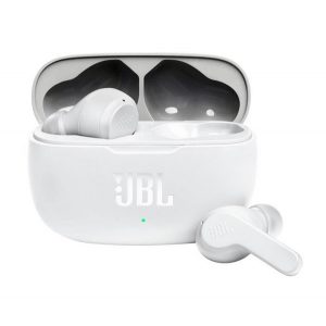 JBL WAVE 200 căști bluetooth STAREO (v5.0, TWS, rezistente la cădere, bass enhancement + încărcător) ALB