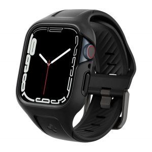 Cadru de ceas din silicon SPIGEN LIQUID AIR PRO (curea din silicon, rezistenta la socuri) NEGRU Apple Watch Series 7 41mm, Apple Watch Series 8 41mm, Apple Watch Series 9 41mm