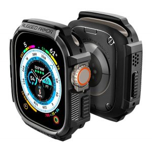 Cadru de ceas din plastic SPIGEN RUGGED ARMOR (rezistenta la impact) NEGRU Apple Watch Ultra 49mm