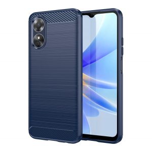 Husă silicon pentru telefon (rezistent la impact mediu, călcâi pernă de aer, periat, model de carbon) CUTTING BLOCK Oppo A17