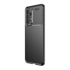 Protectie din silicon pentru telefon (rezistenta medie la impact, colt cu perna de aer, model carbon) NEGRU Samsung Galaxy A33 5G (SM-A336)